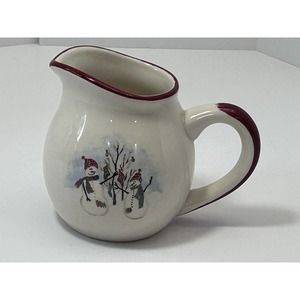 Royal Seasons Stoneware Creamer 10 ounce‎ Christmas Winter Snowman